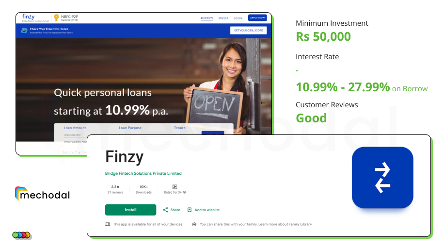 Finzy P2P application